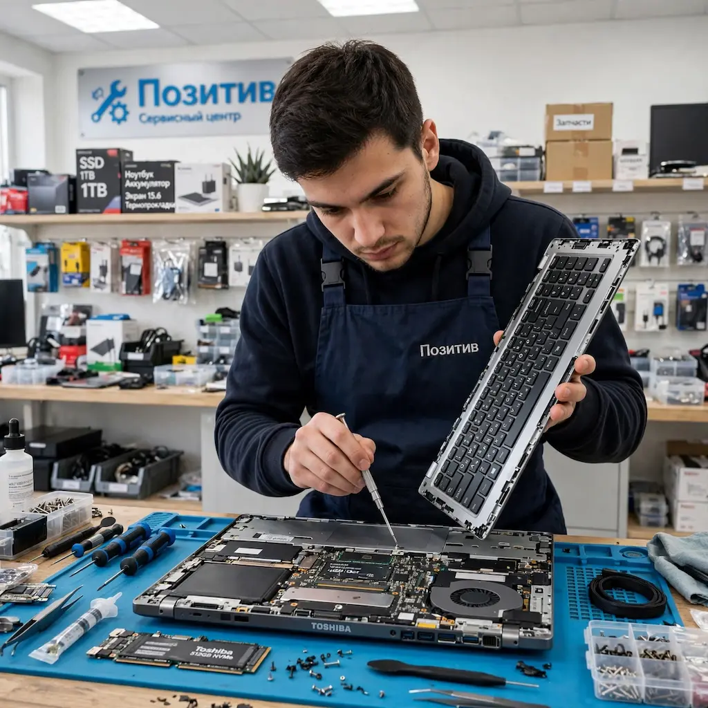 заменить клавиатуру на ноутбуке Toshiba в Лыткарино