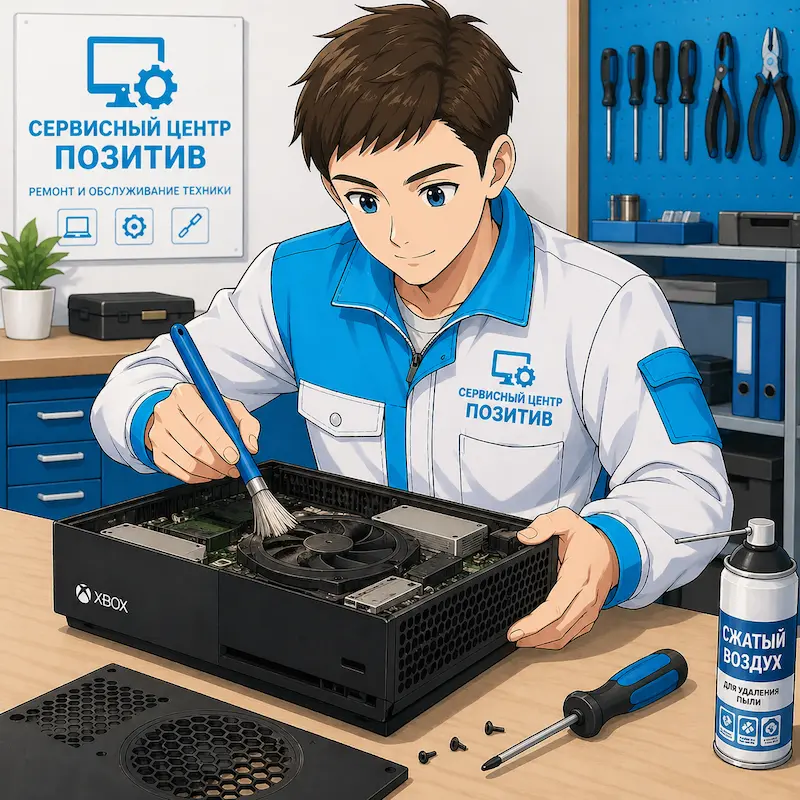 Чистка игровой приставки от пыли и замена термопасты в Лыткарино